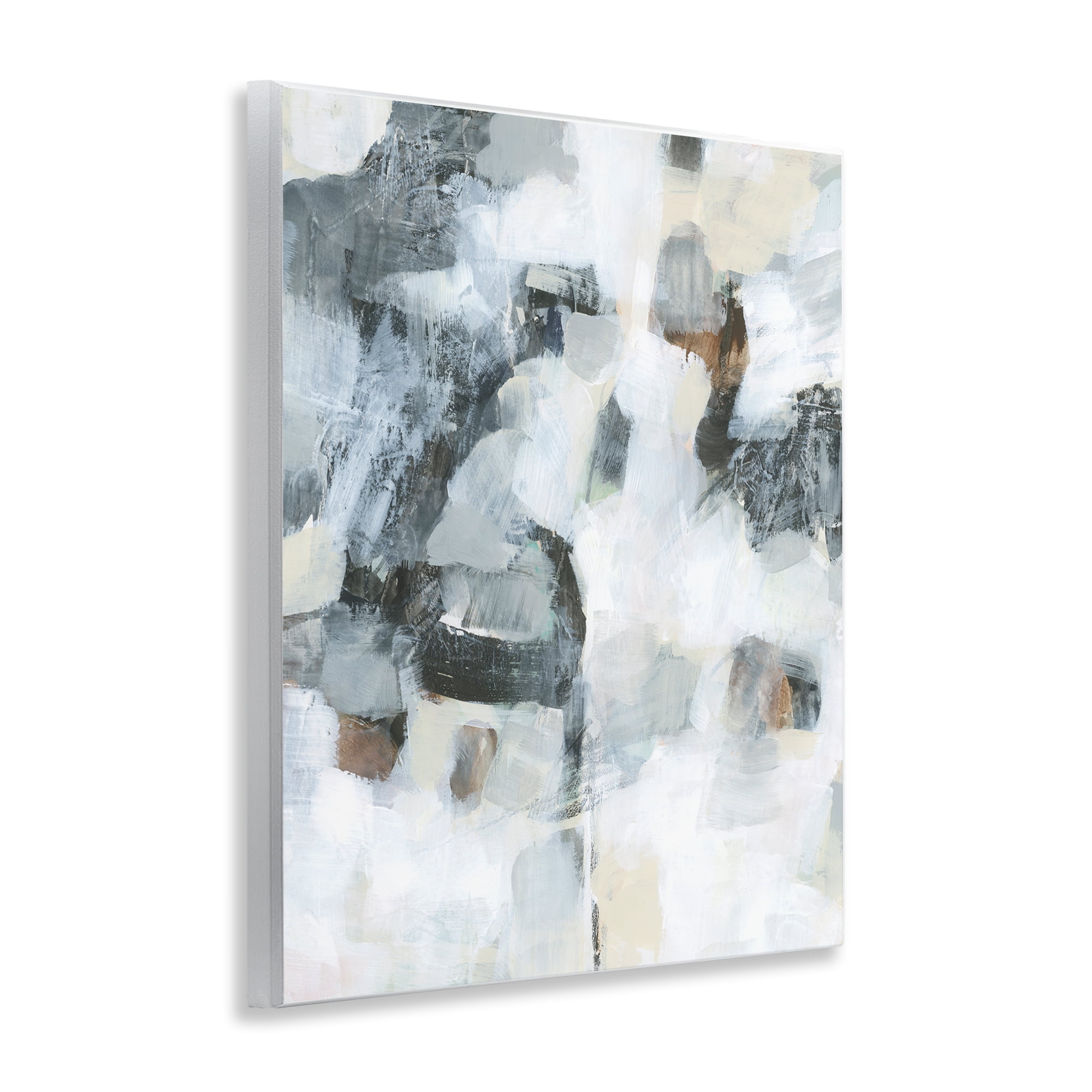 Stupell Industries Grey & White Abstract Pattern Abstract Painting Unframed Art Print Wall Art, 11 x 14