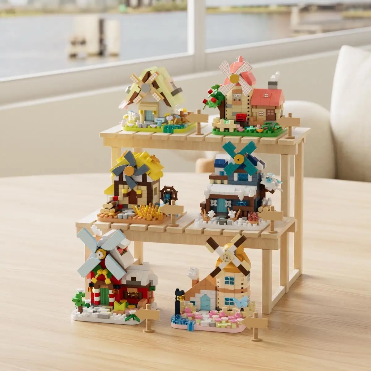 Windmill House Building Set with 1802Pieces Micro Building Blocks Toy Construction Model for Adults Teens Birthday Gifts