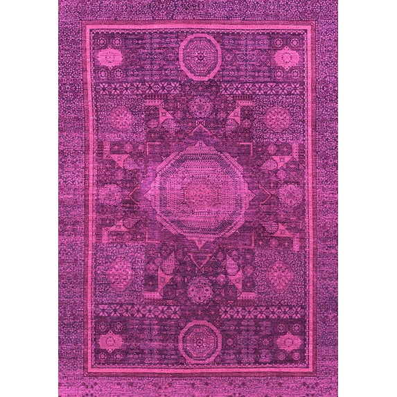 Ahgly Company Indoor Rectangle Abstract Pink Modern Area Rugs, 5' x 7'