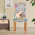 thumbnail image 4 of Yayeee 4 Pack Dining Chair Covers Stretch Parson Chairs Slipcovers Seat Protector, Cute Cat Pattern, 4 of 6