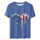 thumbnail image 3 of Camisetas de Manga Corta para las Mujeres, Blusa de Manga Corta de la Moda Del Día de la Independencia Hecha de Poliéster Cómodo para la Primavera Verano, Blusas de Manga Corta para las Mujeres, 3 of 7