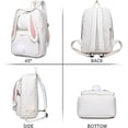 thumbnail image 2 of Mochila escolar kawaii WEIHJMXG con colgante de oso para estudiantes de secundaria blanco, 2 of 5