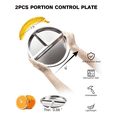 thumbnail image 3 of Stainless Steel Kids Plates 2 Packs,9Inch Portion Control Plate Divided Plates for Adults Bariatric Silver Stainless steel, 3 of 6