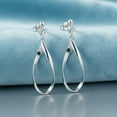 thumbnail image 3 of Twisted Teardrop Post Dangle Earrings in 925 Sterling Silver | Handcrafted Elegant Jewelry for Women | Modern Everyday Style, 3 of 5
