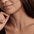 thumbnail image 4 of VEEDOFA January Birthstone Necklace for Women, 12 Month Round Cut Infinity Pendant, Silver Plated Tone Birthday Jewelry Gift, 4 of 9