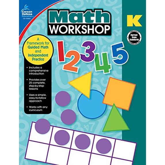 Pre-Owned Carson-Dellosa Math Workshop Resource Book Grade, K, 9781483838434, 1483838439, Paperback,