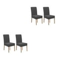 thumbnail image 1 of Youkk 2pcs/set Dirt-proof Velvet Chair Covers - Exquisite Craft Elastic Belt Machine Washable Dining Room Grey 2 pcs 2Set, 1 of 6