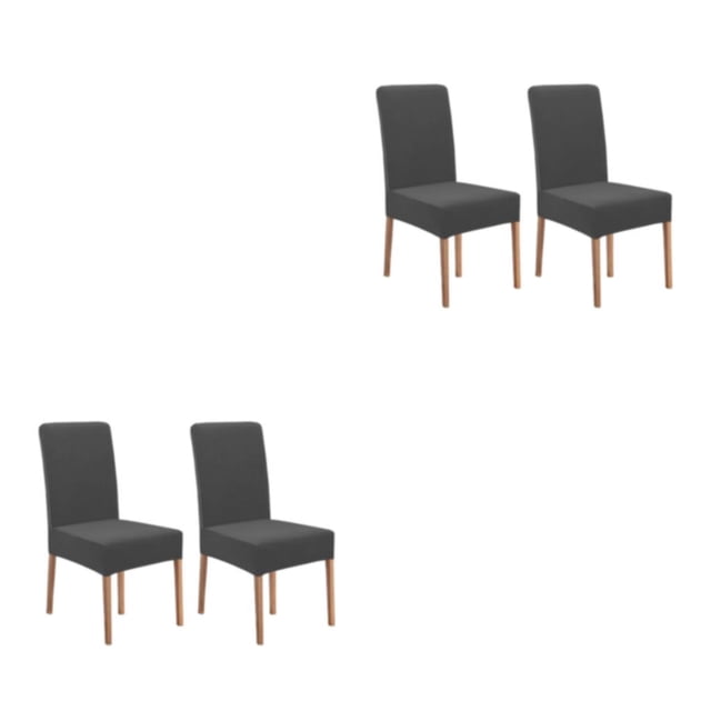 Youkk 2pcs/set Dirt-proof Velvet Chair Covers - Exquisite Craft Elastic Belt Machine Washable Dining Room Grey 2 pcs 2Set