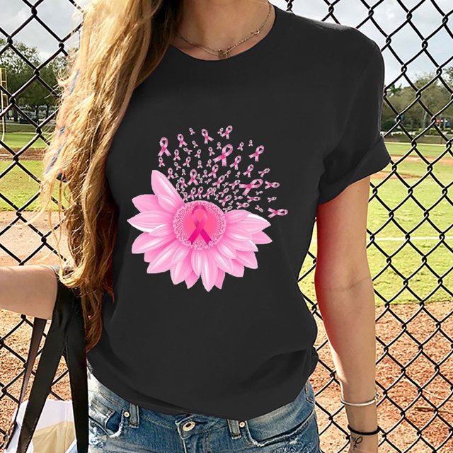 Fiudx Camisas para Mujer Blusa de Manga Corta con Estampado de Moda para Mujer, Divertida Camiseta con Cuello Redondo