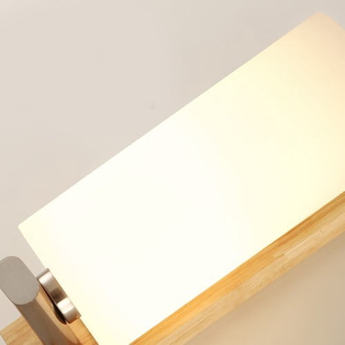 Modern Glass Wooden Wall Lamp Bedroom Sconces Light Fixture Decor &Pull Switch