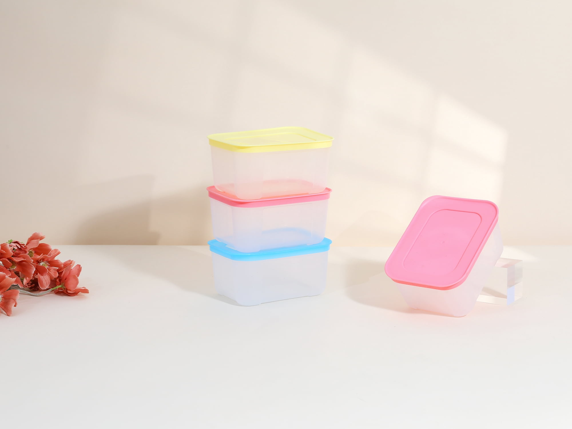 Unique Bargains Food Storage Containers Reusable Lunch Box 12 Packs Pink