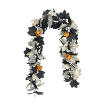 Homemoh Black Maple Leaf Garland, Halloween Artificial Hanging Fall Leave Vines, Fall Floral Garlands Thanksgiving Decor for Home Wedding Party