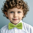 thumbnail image 2 of Xfvqtps Boys Bow Tie Solid Color Bowties Adjustable Neckties for Uniform School Party Green, 2 of 7