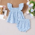 thumbnail image 2 of Letdown Baby Girl Summer Clothes Cute Ruffle Tops Dress Shorts Outfits Set Toddler Shrit Bloomers Princess Outfits with Floral Print, 2 of 8
