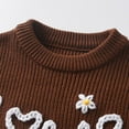 thumbnail image 6 of Kogui Sweater Baby Boys Toddler Baby Girl Boy Knit Football Sweater Long Sleeve Pumpkin Sweasthirt Fall Winter Clothes Football Outfit Size 6 9 Months (Coffee,6-9 Months), 6 of 9