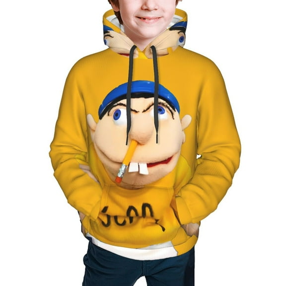 SML Jeffy Kids' Hoodie 3d Print Sweatshirt Soft Pullover Hooded With Big Pockets For Boys Or Girls Small