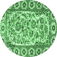 thumbnail image 1 of Ahgly Company Indoor Round Persian Emerald Green Traditional Area Rugs, 3' Round, 1 of 4