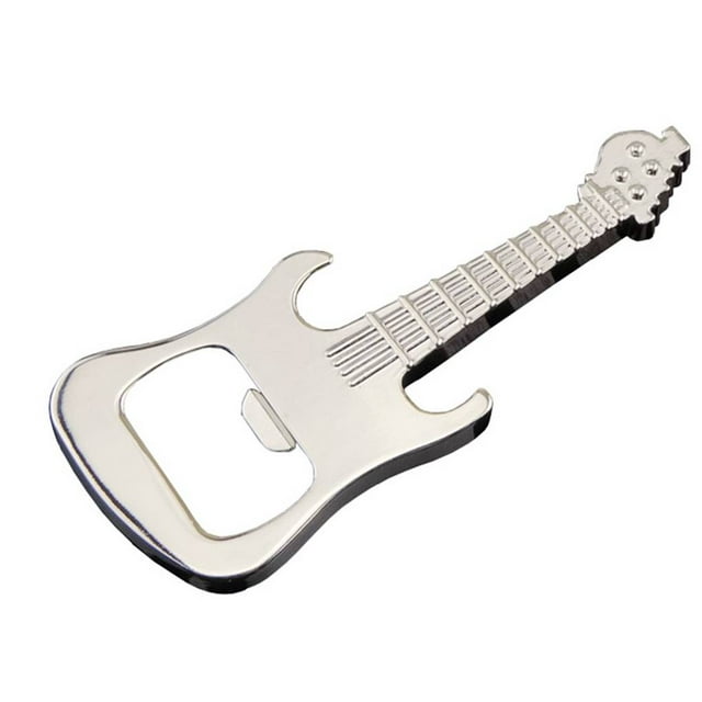 Guitar Shaped Musical Instrument Keychain Corkscrew Bottle Opener Metal Key Holder Rings Handbag Decor Accessory