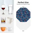 thumbnail image 4 of KLL Drink Coasters Set Octagon of 4,PU Leather Absorbent Coasters Set Decorative Coffee Cup Coasters Housewarming Gift for Home Decor-Colorful Fish 3, 4 of 5