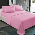 thumbnail image 2 of 400 TC 4-Piece Sheet Set Soft, Wrinkle Resistant 24 Inch Deep Pocket 100% Egyptian Cotton Color Pink Solid Size Twin, 2 of 5