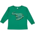 thumbnail image 3 of Inktastic Cute Sleepy Alligator Green Alligator Design Boys or Girls Long Sleeve Toddler T-Shirt, 3 of 5