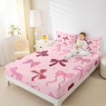 thumbnail image 4 of spefrowx Line Art Bowknot Queen Sheets for Girls, Pink Cartoon Star Print Queen Sheet Sets, 4-Piece, 1 Flat Sheet, 1 Fitted Sheet and 2 Pillowcases, 4 of 6