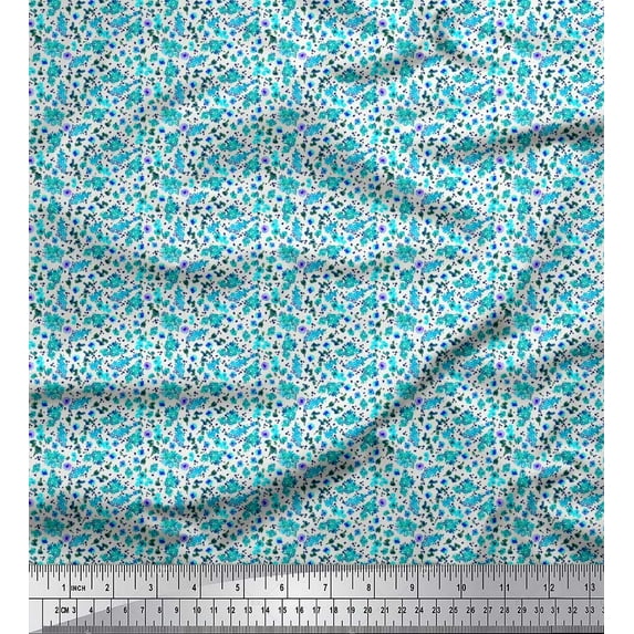 Soimoi Cotton Poplin Fabric Flower Watercolor Fabric Prints by Yard 56 Inch Wide