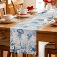 thumbnail image 5 of Blue Jellyfish Coastal Table Runner 72 Inches, Beach Starfish Nautical Coral Vintage Bed Runner Dresser Scarves Tabletop for Indoor Outdoor Parties/Ceremony/Banquet, 16" x 72", 5 of 9