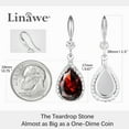 thumbnail image 3 of Linawe Silver Red Imitation Diamond Dangle Earrings for Women Trendy, Ruby Rhinestone Cubic Zirconia Crystal Teardrop Earrings, Wedding Bride Bridesmaids Birthstone Jewelry, 3 of 7