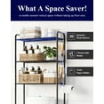 thumbnail image 2 of Kitsure Over the Toilet Storage, 3-Tier Bathroom Oragnizer with Paper Holder and Hooks, Black, 24" x 12.5" x 63", 2 of 6