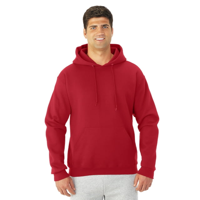Jerzees Adult NuBlend Super Sweats Pull Over Hoodie, M, True Red
