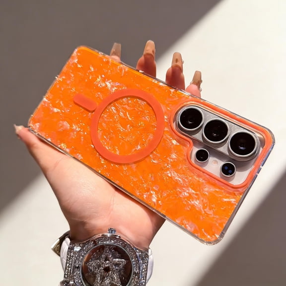 for Samsung Galaxy S26 Ultra Magnetic Case [Compatible with Mag-Safe] [Military Grade Drop Protection] Slim Shockproof Anti-Fingerprint Anti-Scratch Cover for Samsung Galaxy S26 Ultra, Orange