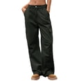 thumbnail image 3 of Pantalones Vaqueros Holgados para Mujer, Elásticos, Sueltos, de Cintura Alta y Pierna , Estilo Años 90, Y2K Verde XL, 3 of 8