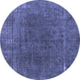 thumbnail image 1 of Ahgly Company Machine Washable Indoor Round Abstract Blue Modern Area Rugs, 5' Round, 1 of 4