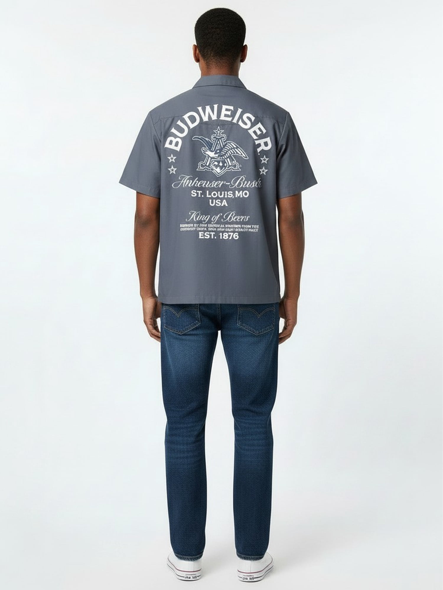 Budweiser Men's & Big Men's Mechanic Shirt, Sizes XS-3XL