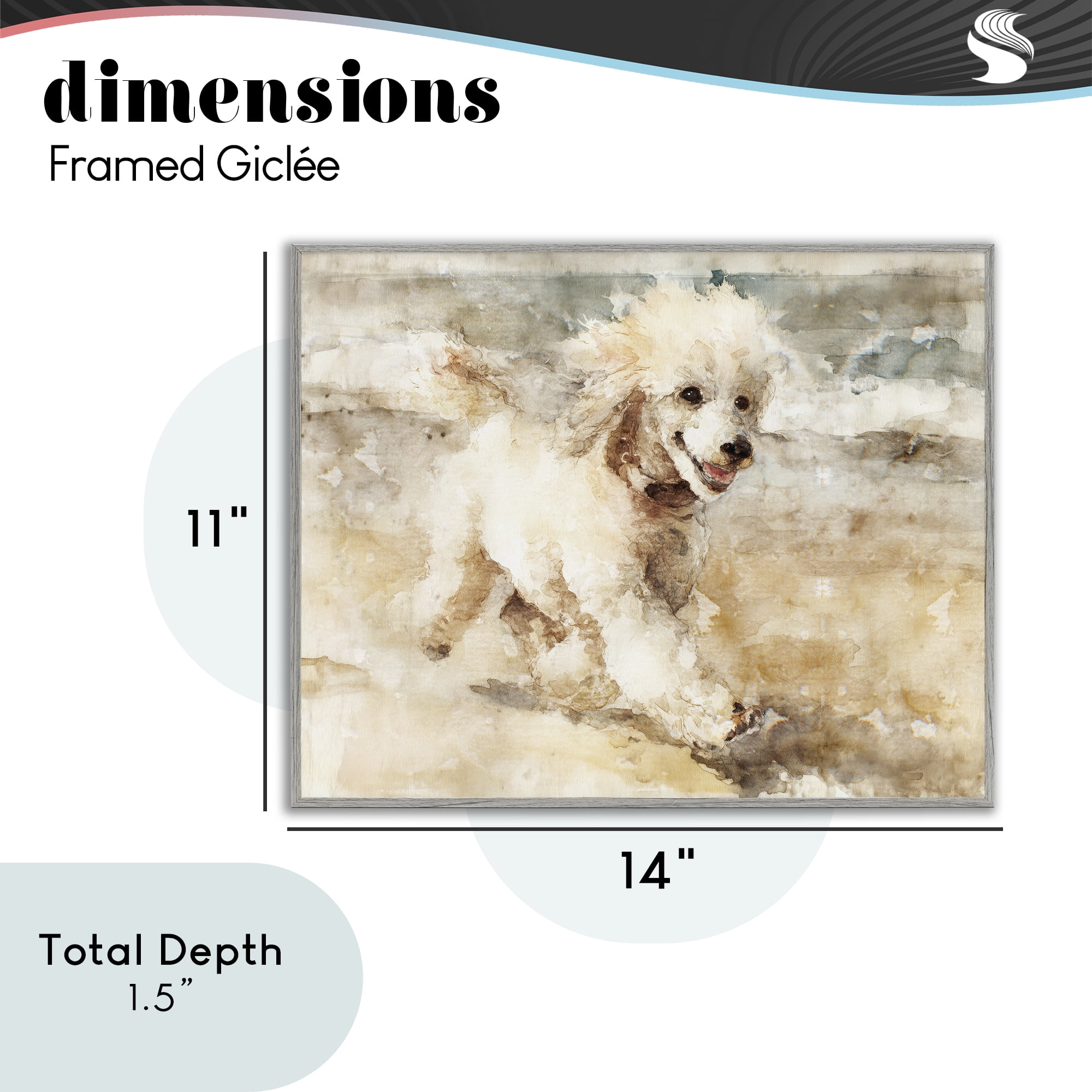 Stupell Industries Coastal Breeze & Poodle Gray Framed Giclee Art, design by Svetlana Aleynikova