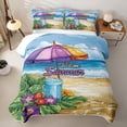 thumbnail image 2 of Manfei Pretty Flowers Bed Spread Queen,Sun Golden Sand Queen Coverlet Set,Yellow Blue,3-Piece, 2 of 7