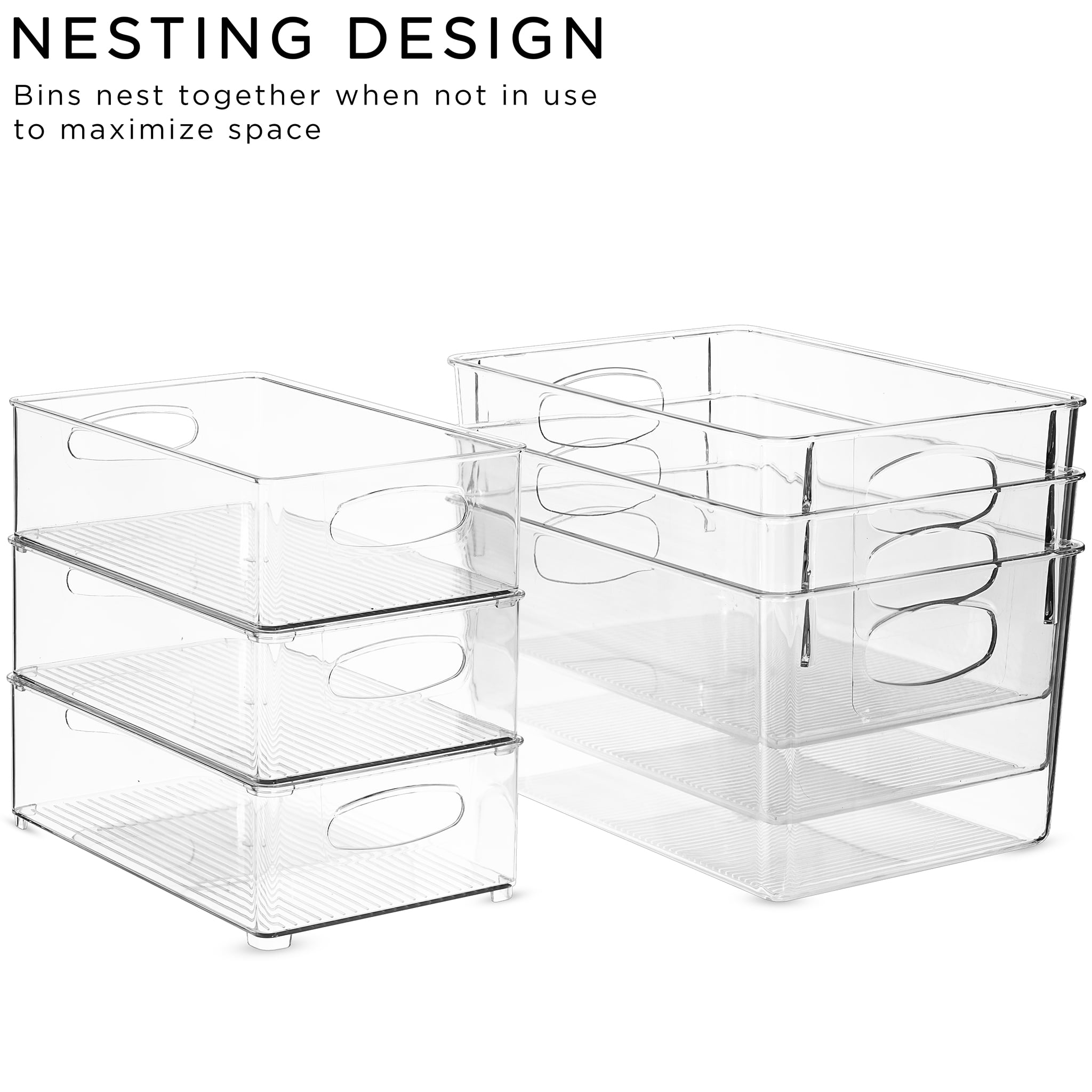 Sorbus BPA-Free Clear Plastic Storage Bins, 8-Piece Set, Medium & Large for Kitchen Pantry