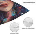 thumbnail image 3 of Fuzoiu Bohemian Colorful Flower Woman Print Square Pillow Cover,Hidden Zipper Design,Luxury Square Pillow Case, Throw Pillow,Couch Cushion-22"x22", 3 of 7