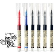 CQACQ 6Pcs Rolling Ball Pens Quick Dry Ink 0.5 mm Extra Fine Point Pens Liquid Ink Pen Hook Line Pen Coloring Art
