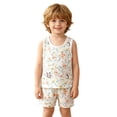 thumbnail image 7 of Amidoa Toddler Boys Girls 2 Piece Outfits Summer Clothes Graphic Cute Tank Top and Casual Shorts Kids Clothing Sets Multicolor Size 2T, 7 of 7