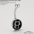 thumbnail image 5 of Black and White Kitty Cat Belly Ring, 5 of 7