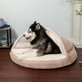thumbnail image 3 of FurHaven Pet Products Faux Sheepskin Memory Top Snuggery Burrow Pet Bed for Dogs & Cats - Cream, 44" Base, 3 of 13