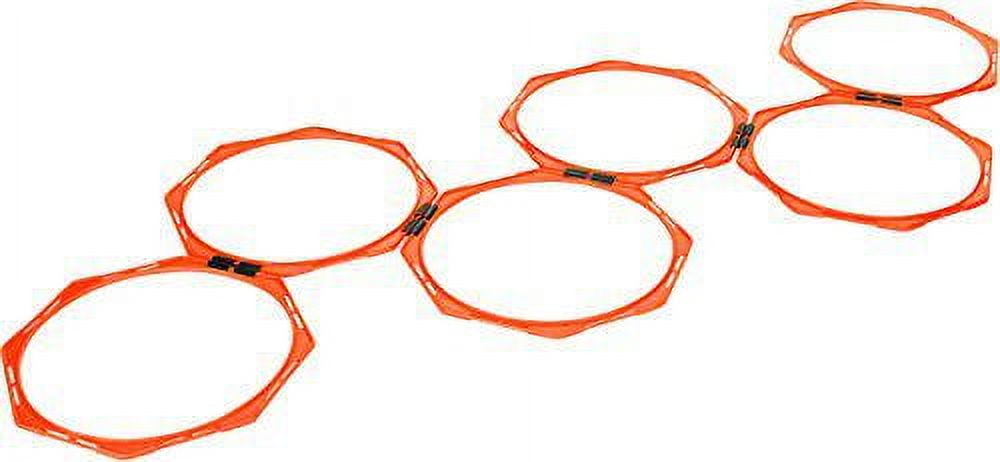 24 in Hexagonal Speed & Agility Training Rings with Carry Bag (Set of 6, Orange)