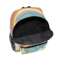 thumbnail image 6 of FORMRS School Backpack with Front Zippered Pocket 12" Student Travel Daypack, Retro Beige Rainbow, 6 of 6