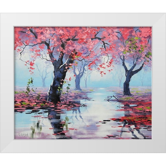 Gercken, Graham 14x12 White Modern Wood Framed Museum Art Print Titled - Pink Blossom Tree