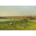 thumbnail image 2 of Eugen Jettel 18x14 Gold Ornate Wood Frame and Double Matted Museum Art Print Titled - Spring Landscape with Storks on a Pond, 2 of 4