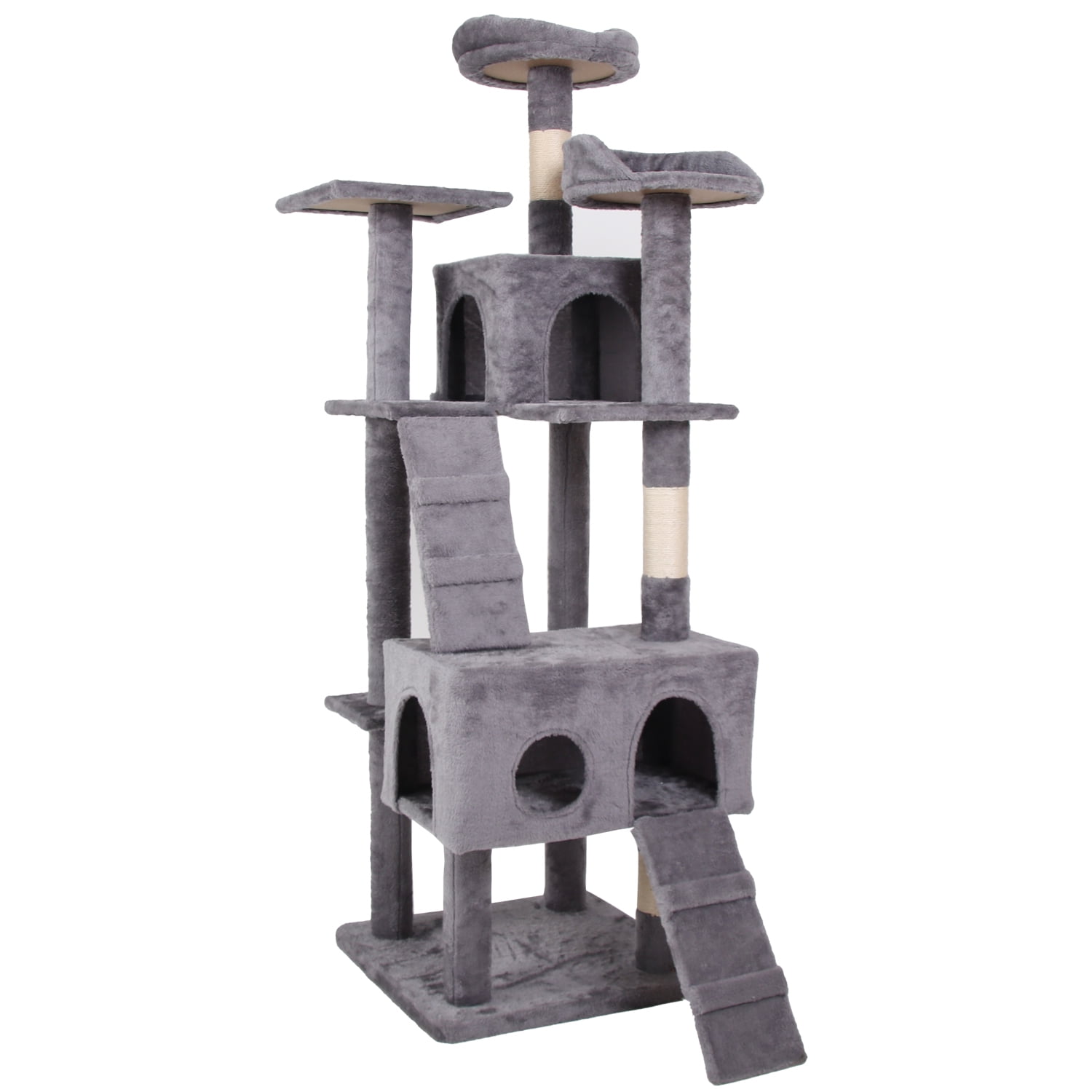Pefilos Multi-Level Cat Tree Tower for Indoor Cats, Cat Condo for Plush Perch Cat Tree House with Scratching Posts, Gray Pefilos Multi-Level Cat Tree Tower for Indoor Cats, Cat Condo for Plush Perch Cat Tree House with Scratching Posts, Gray