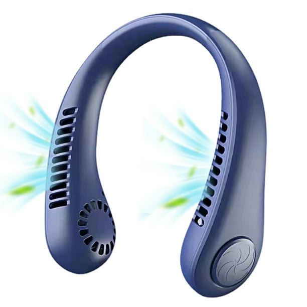Ventilador de cuello portátil, manos libres, recargable, sin aspas, portátil, potente y silencioso, para deportes al aire libre, oficina, viajes