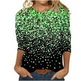 thumbnail image 2 of USSUMA Plus Womens Tops Dressy Casual Women's 3/4 Sleeve Shirts Sunflower Print Round Neck Loose Tops Comfy Soft Blouses Summer Casual Pullover, 2 of 5